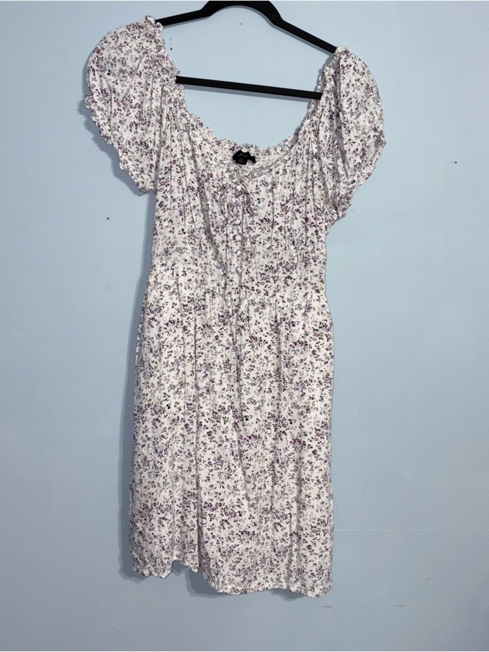 J. Crew size 10 dainty Floral Puff-Sleeve Midi Dress, boho, cottage core, girly